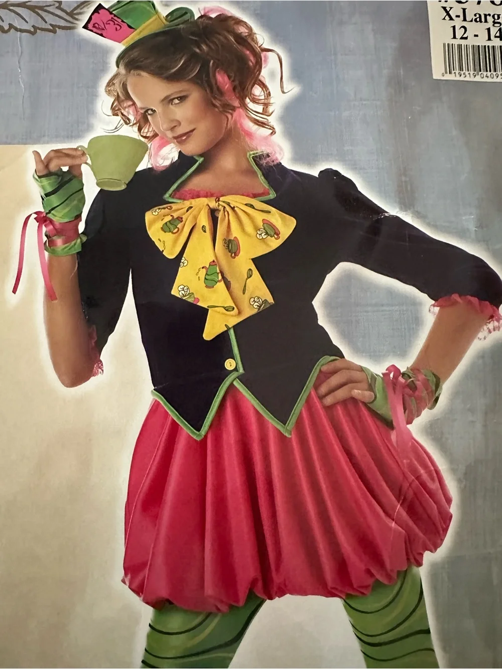 Kids Costume - The  mad hatter X large 12-14 missing shoe covers, spot on gloves